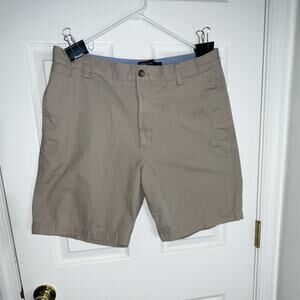 Chaps Hudson Tan Chino Shorts Cotton Flat Front Button Pockets Men's Casual